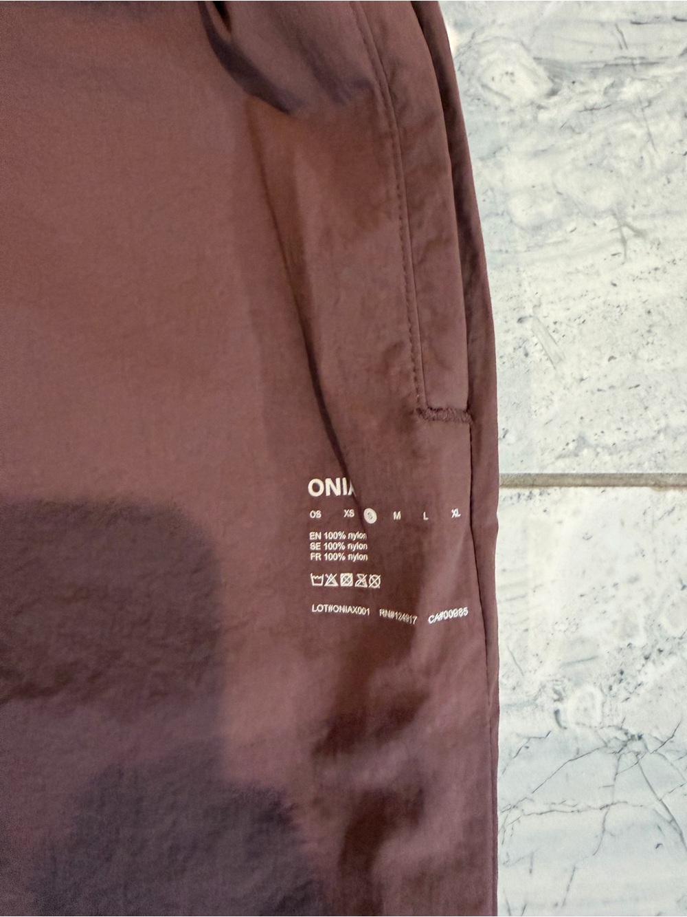 Onia Brown Joggers with Cream Elastic Waistband - Picture 2 of 4